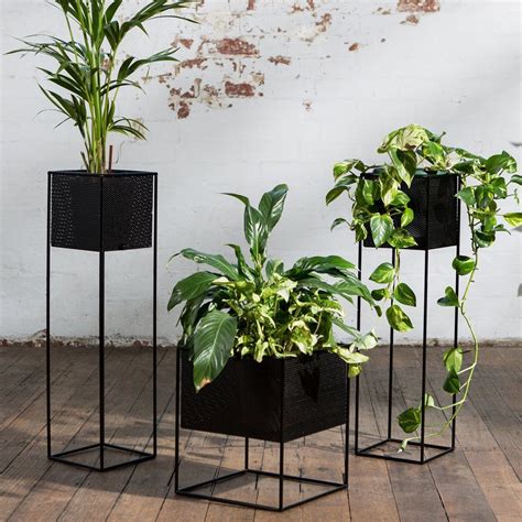 black metal box planter|black indoor planter box.